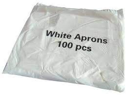 Disposable Aprons for Adults White - Waterproof Apron Pack - Plastic Aprons Medical Virus Protection - PPE Aprons Disposable - Throw Away Single Use Aprons